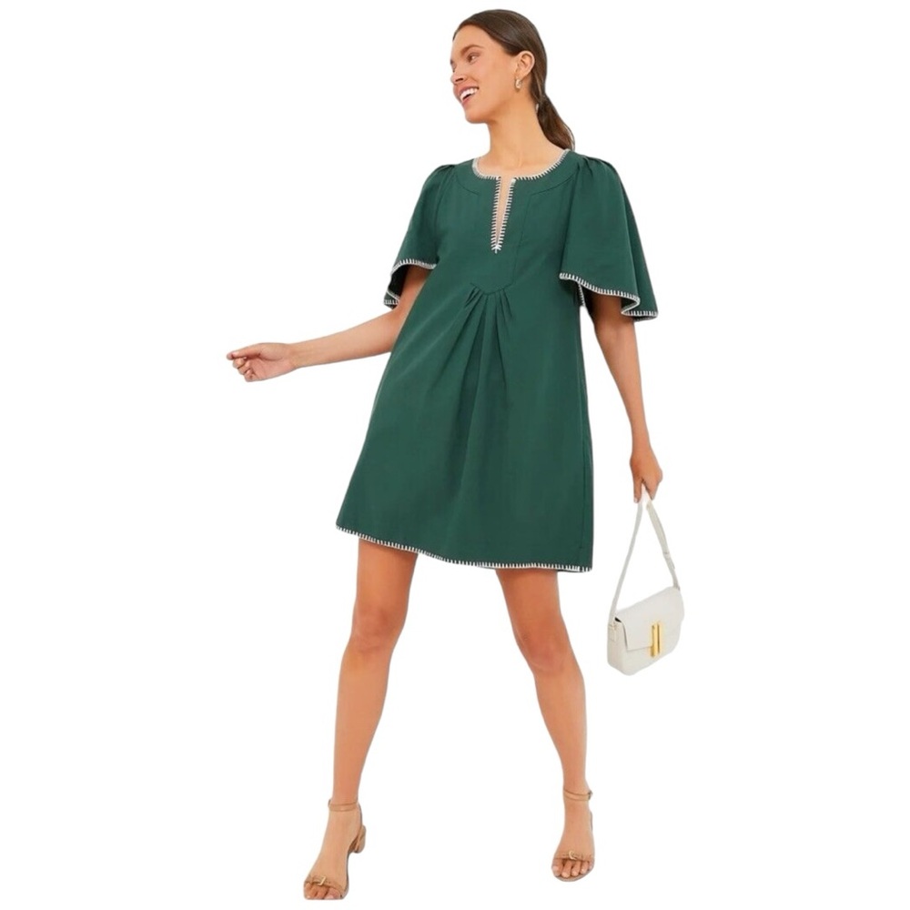 NWT‎ Tuckernuck Pomander Place Green Stitch Finley Flutter Sleeve Dress